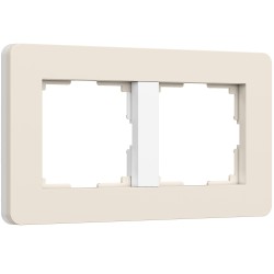 Рамка из поликарбоната на 2 поста Split айвори/белый, soft-touch W0023066