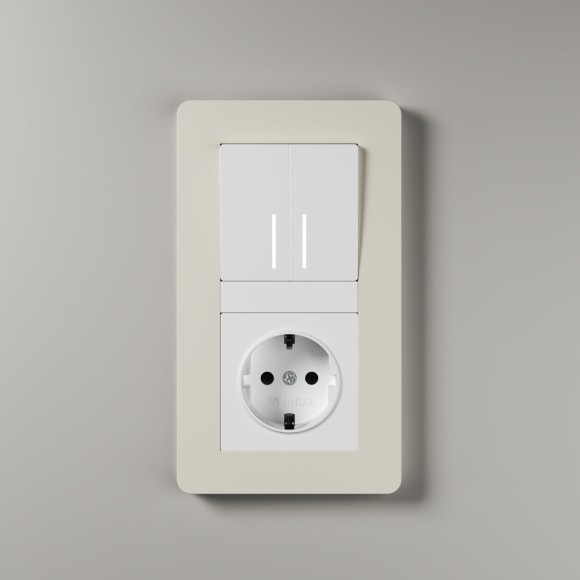 Рамка из поликарбоната на 2 поста Split айвори/белый, soft-touch W0023066