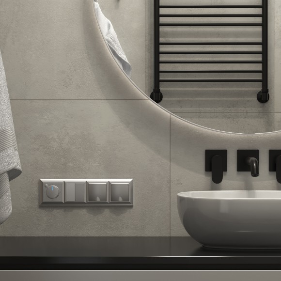 Рамка из поликарбоната на 4 поста Fiore серебряный W0042206