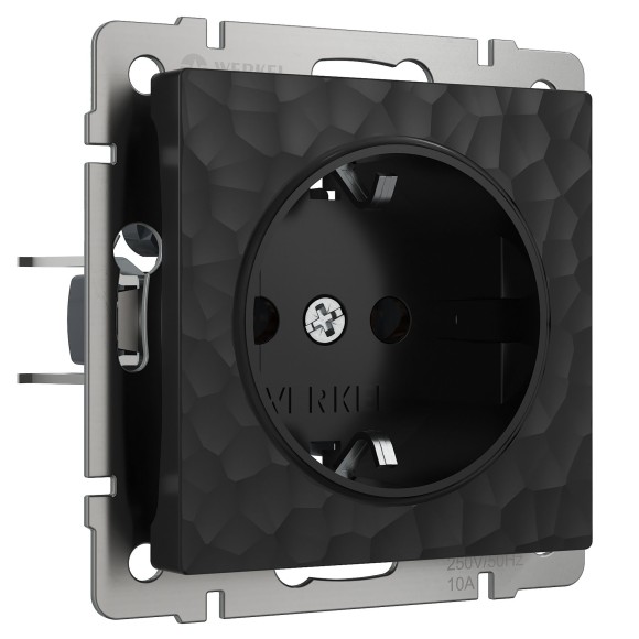 Розетка с заземлением (Hammar черный) W1271008