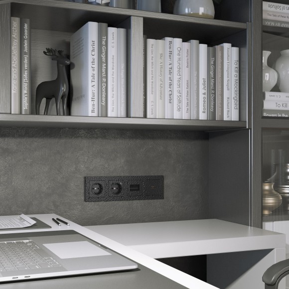 Розетка с заземлением (Hammar черный) W1271008