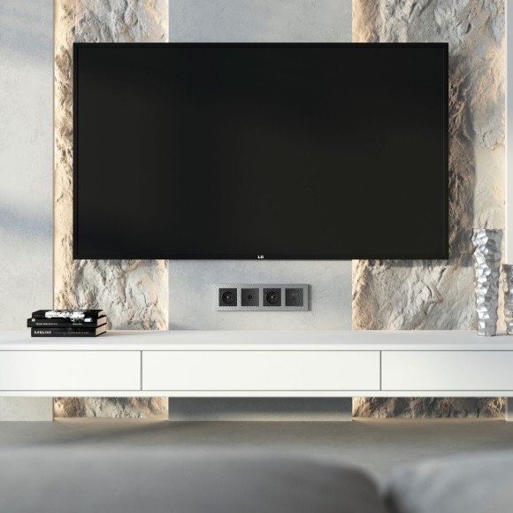 Рамка из поликарбоната на 4 поста Hammer серебряный W0042406