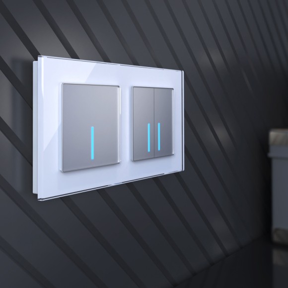 Сенсорный выключатель одноклавишный с подсветкой 1000 Вт серебряный W4510006 Сенсорный выключатель одноклавишный с подсветкой 1000 Вт серебряный W4510006