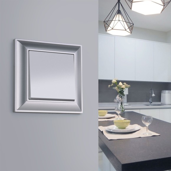 Рамка из поликарбоната на 1 пост Fiore серебряный W0012206