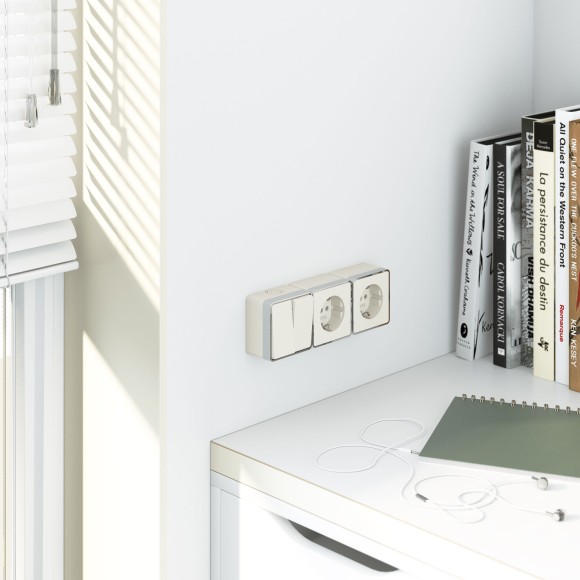 Выключатель двухклавишный Gallant слоновая кость W5020003