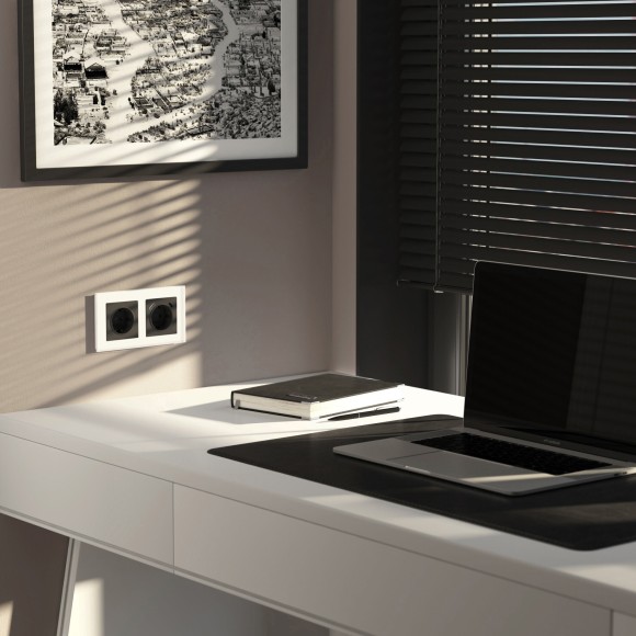 Рамка из стекла на 2 поста Senso белый soft-touch W0023101 Рамка из стекла на 2 поста Senso белый soft-touch W0023101