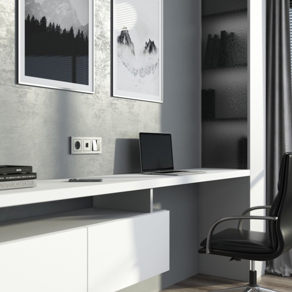 Розетка Ethernet RJ-45 (Hammaer серебряный) W1281006