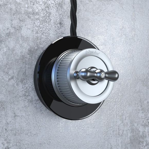 Переключатель одноклавишный матовый хром ретро WL19-01-03