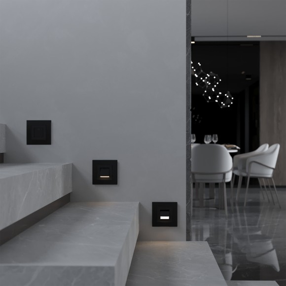 Поворотная встраиваемая LED подсветка Turn (черный матовый) W1154708