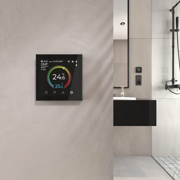 Умный сенсорный терморегулятор с LCD дисплеем черный W1851108