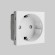 W1171160/ Модульная розетка с заземлением и шторками 45*45  (белый) W1171160
