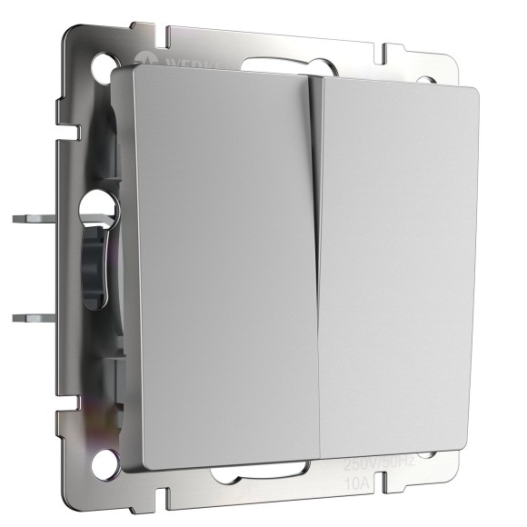 Перекрестный переключатель двухклавишный серебряный W1123008