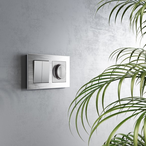 Перекрестный переключатель двухклавишный серебряный W1123008