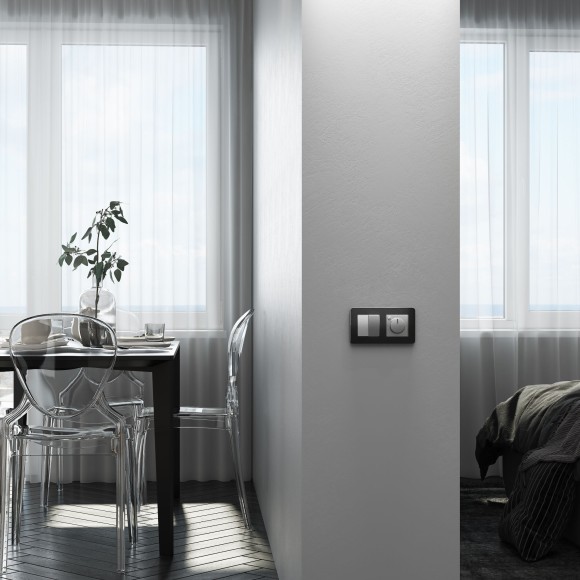 Перекрестный переключатель двухклавишный серебряный W1123008