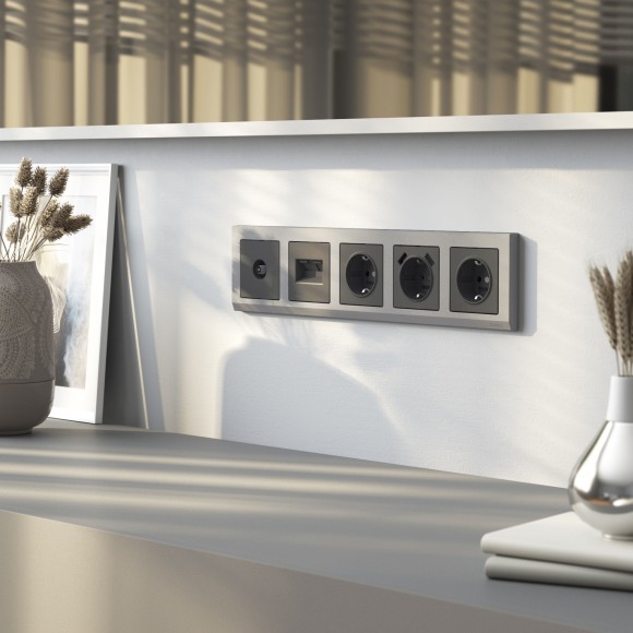 Накладка для розетки USB  (графит матовый) W1179564