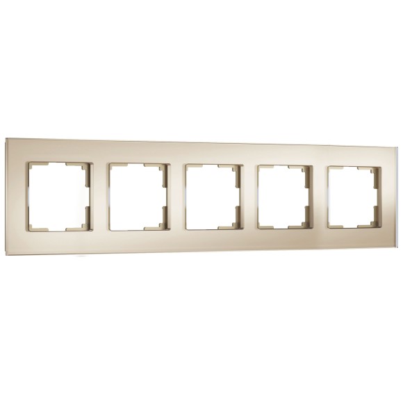 Рамка из стекла на 5 постов Senso шампань soft-touch W0053111 Рамка из стекла на 5 постов Senso шампань soft-touch W0053111