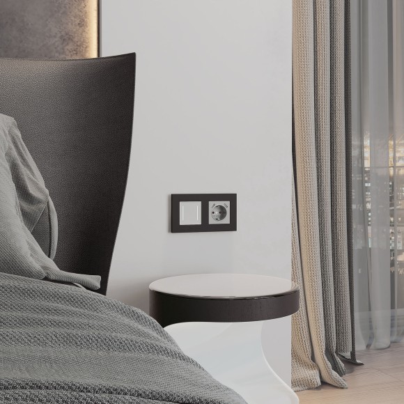 Рамка из поликарбоната на 2 поста Slab черный софт W0022908 Рамка из поликарбоната на 2 поста Slab черный софт W0022908