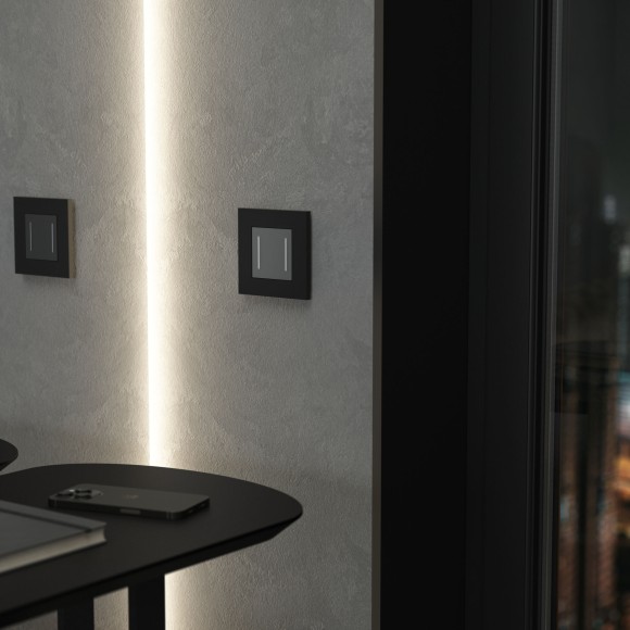 Рамка из поликарбоната на 1 пост Slab черный софт W0012908