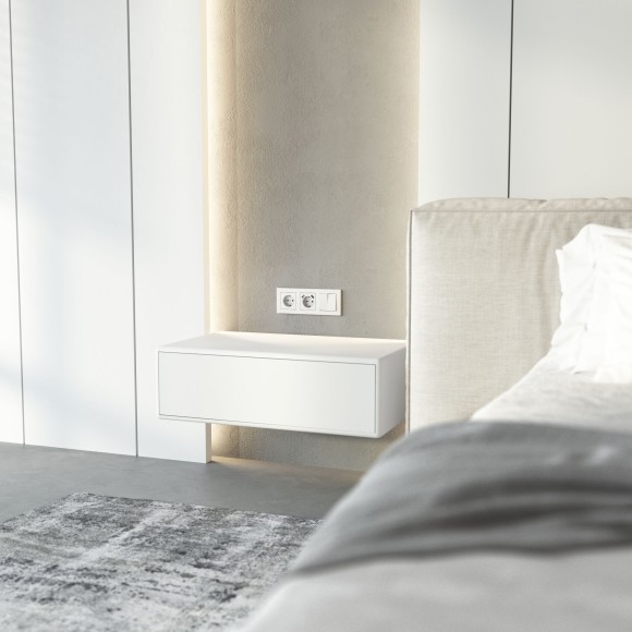 Розетка с заземлением (Hammer белый) W1271001