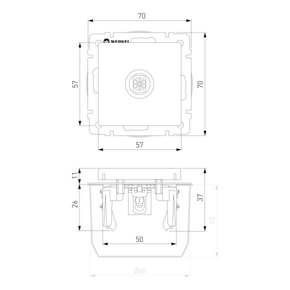 W1183006/ ТВ-розетка оконечная (серебряный) W1183006 W1183006/ ТВ-розетка оконечная (серебряный) W1183006