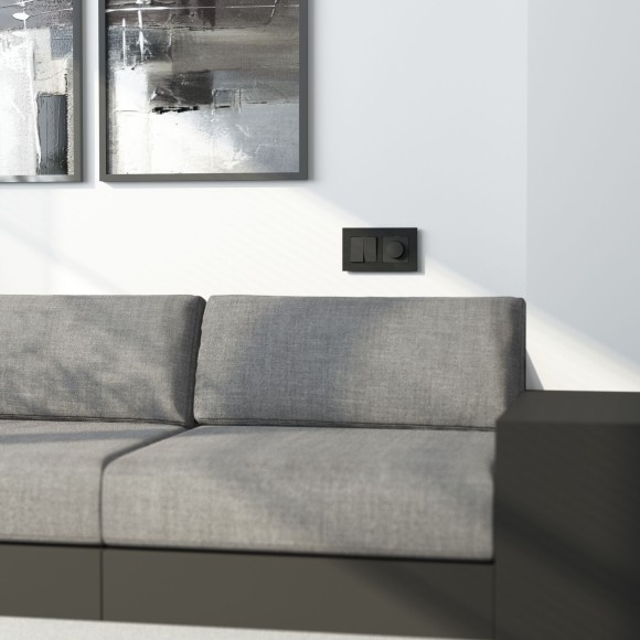 Рамка из металла на 2 поста АluMax черный алюминий W0023508