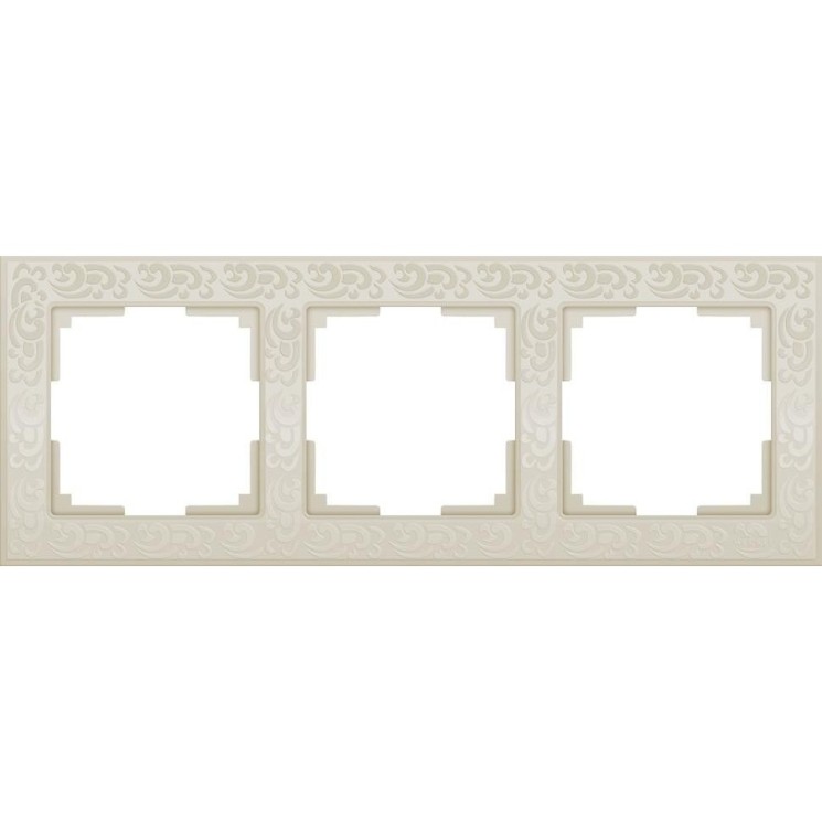 Рамка на 3 поста (слоновая кость) WL05-Frame-03-ivory