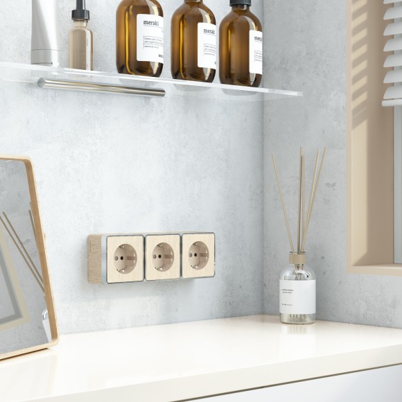 Розетка с заземлением Gallant шампань рифленый W5071010