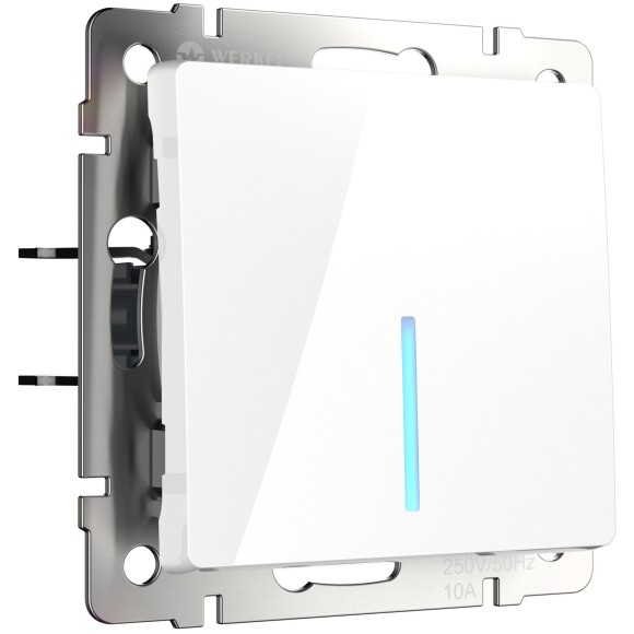 Выключатель одноклавишный проходной с подсветкой (белый) W1112101 Выключатель одноклавишный проходной с подсветкой (белый) W1112101