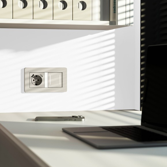 Умный сенсорный выключатель двухклавишный (дымчатый) W4523641