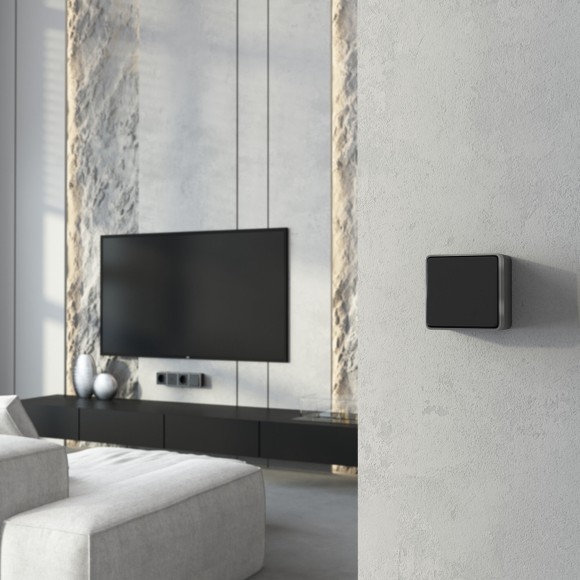 Выключатель одноклавишный проходной Gallant черный с серебром W5012034