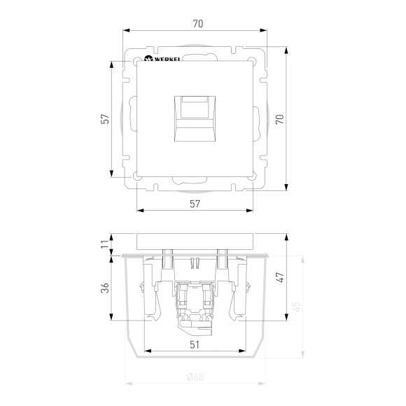 Розетка Ethernet RJ-45 (айвори матовый) W1181062