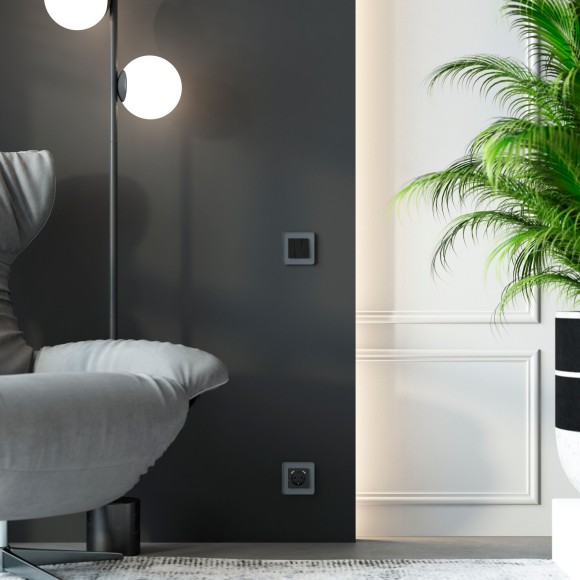 Рамка из стекла на 1 пост Elite графит W0012440