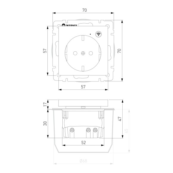 Умная встраиваемая розетка с заземлением с защитными шторками (серебряный) W1171606