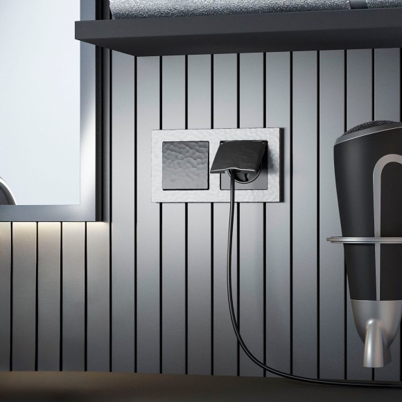 Выключатель одноклавишный проходной (Hammar черный) W1212008