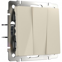 Выключатель трехклавишный (слоновая кость) WL03-SW-3G-ivory Werkel Выключатель трехклавишный (слоновая кость) WL03-SW-3G-ivory Werkel