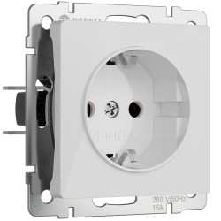 Розетка с заземлением (белый акрил) W1171041