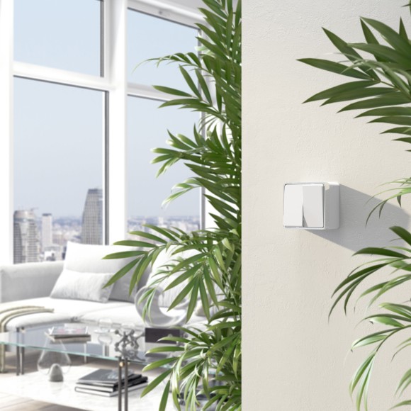 Выключатель  двухклавишный  Gallant белый W5020001