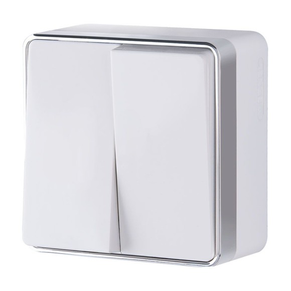 Выключатель двухклавишный Gallant белый W5020001 Выключатель двухклавишный Gallant белый W5020001