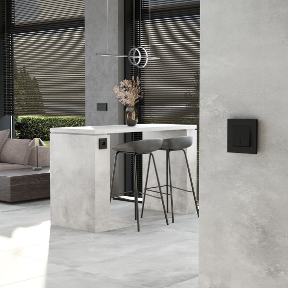 Выключатель двухклавишный с самовозвратом (черный матовый) W1122408 Выключатель двухклавишный с самовозвратом (черный матовый) W1122408