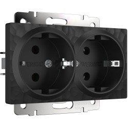 Розетка двойная с заземлением (Hammar черный) W1272008
