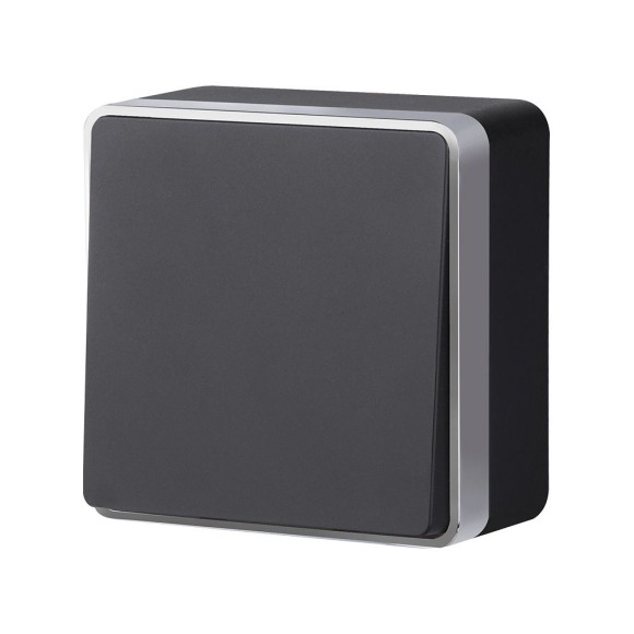 Выключатель одноклавишный Gallant черный с серебром W5010034 W5010034