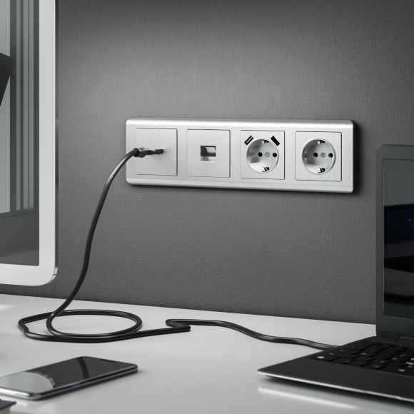 Розетка Ethernet RJ-45 cеребряный рифленый W1181009