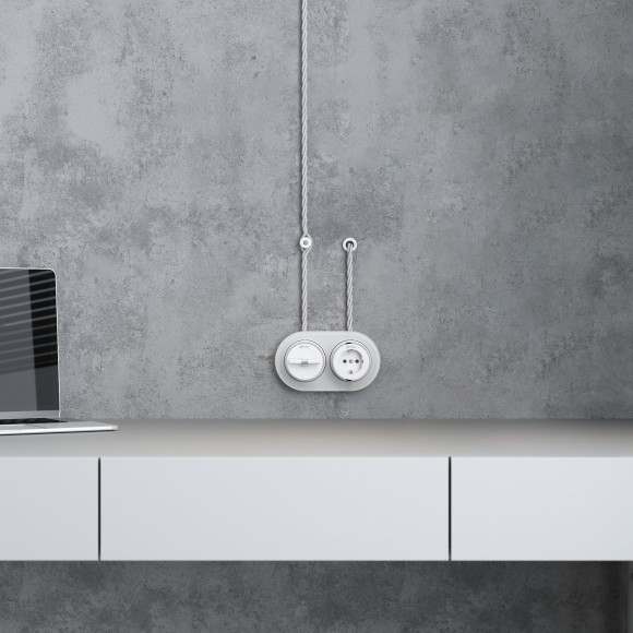 Втулка для вывода кабеля из стены 2 шт. белая ретро W6421101 Втулка для вывода кабеля из стены 2 шт. белая ретро W6421101