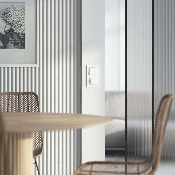 Выключатель двухклавишный проходной (белый акрил) W1122041