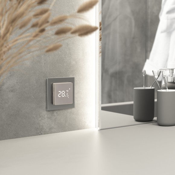 Умный сенсорный терморегулятор  для теплого пола дымчатый W1151217