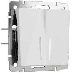 Выключатель двухклавишный с подсветкой (белый акрил) W1120141