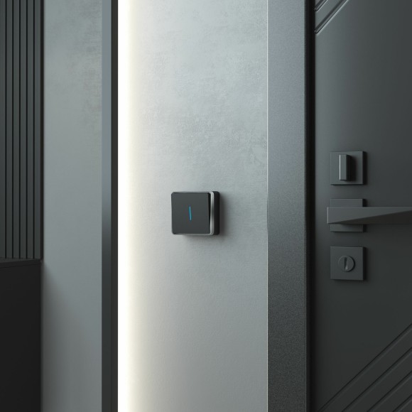 Выключатель одноклавишный с подсветкой Gallant черный/хром W5010135