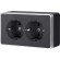 Розетка двойная с заземлением Gallant черный с серебром W5072134 W5072134
