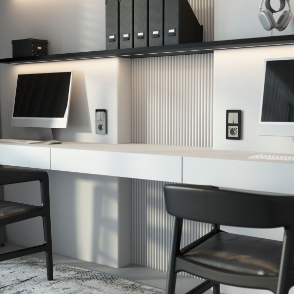 Розетка с заземлением, шторками и USB тип A+C (дымчатый) W1271704