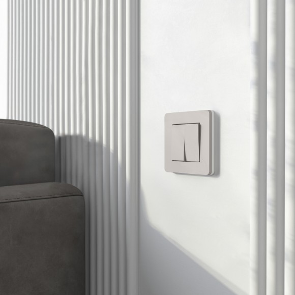 Рамка из поликарбоната на 1 пост Split дымчатый/белый, soft-touch W0013067